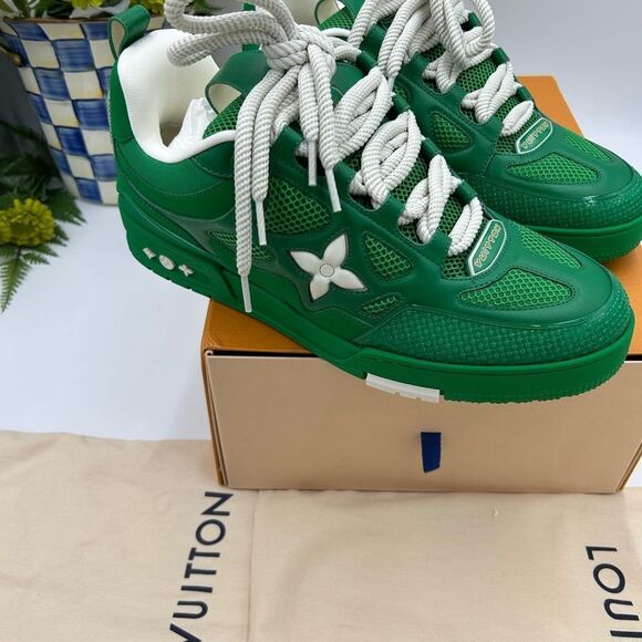 Men’s Louis Vuitton green skate sneakers size 10 fits 12 US made in Italy - Picture 2 of 10